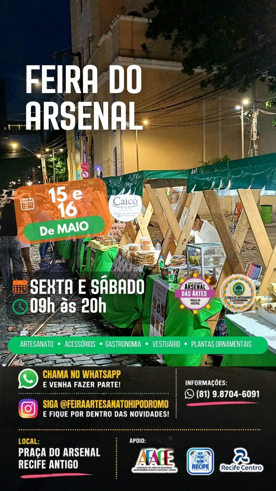Feira Arsenal das Artes - 15 e 16 de maio/2026