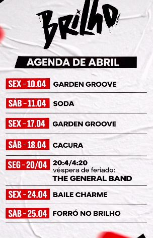 Brilho Cultural - Agenda do mês de Abril