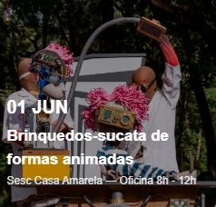 Brinquedos sucata de formas animadas